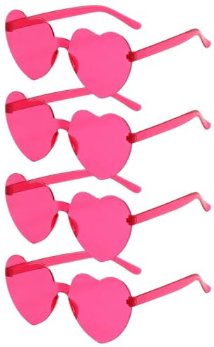 Sprinlot Herz Sonnenbrille Dunkelrosa, Herz Party Brillen Rosa, Heart Shaped Brille, Brille Herzform 3