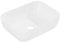 Eridanus Lavabo de porcelana vítrea, rectangular, de cerámica, color blanco brillante, apto para encimeras de baño, 400 x 300 x 130 mm