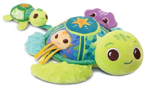 VTech - Juju, Maman Tortue Éveil des Sens, Peluche Bébé Interactive et Sensorielle Fabriquée avec des Matériaux Durables + Smartphone P'tit Genius Magic Light, Téléphone Jouet avec Écran Rétroéclairé