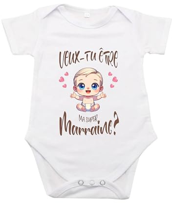 maroma [6-3] Body Personnalisé Veux Tu Etre Ma Super Marraine Idée Annonce