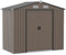 Outsunny Cobertizo de Jardín 2,5m² con Base de Refuerzo Sin Suelo 213x130x185 cm Caseta de Jardín Exterior con 2 Puertas Correderas y 4 Ventanas para Almacenamiento de Herramientas Marrón