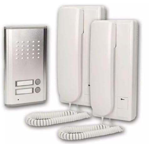 CITOFONO BIFAMILIARE INTERCOMUNICANTE COPPIA MODULI INTERNI PULSANTE RL-3208AA