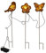 WB wohn trends LED-Gartenstecker 3er Set, Vogel Blume Schmetterling, Batteriefach & Timer, aus Metall Garten-Stecker 46cm hoch