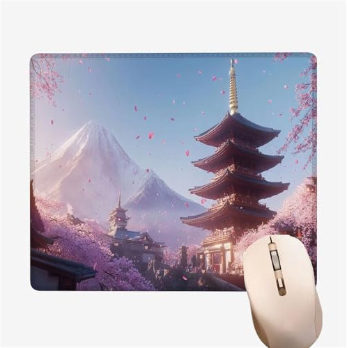 Mauspad Vulkan Fuji Mousepad Turm Schreibtischunterlage, wasserdichte Gaming Mauspad, Mit Anti-Rutsch-Gummiboden Tastatur Unterlage, Gaming Zubehör für Büro Deko, Damen Geschenk 300x250x3mm XW-519