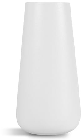 CeiBand Keramik Vase Blumenvase, 20cm Boho Deko Vasen - (Cremeweiß) | Minimalistischer Modernes Pampasgras Blumenvase, Passend für Wohnzimmer, Schlafzimmer, Bürotisch, Tischregal-Dekoration Vase