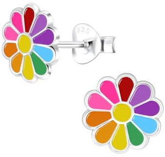 Monkimau Mädchen Ohrringe Blume | Ohrstecker aus 925 Sterling Silber | Kinderohrringe hypoallergen