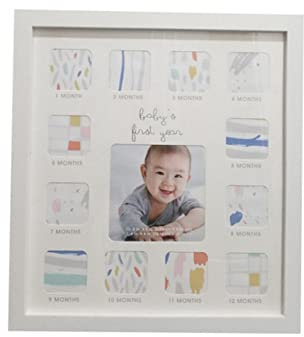 Kisangel Neugeborenen Bilderrahmen für Jahr Weißer Foto Collage Rahmen für Fotos für Babyzimmer Besondere