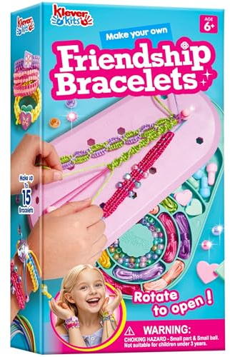Klever Kits Friendship Bracelet Making Kit Toys, Ages 8-12 Year Old Girls Gifts,Arts and Crafts String Maker Tool,Bracelet DIY,Kids Travel Activity Set,Birthday Present for Girl