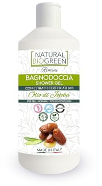 Naturalbiogreen Jojoba Oil Shower Bath for Normal Vegan Skin, 400 ml