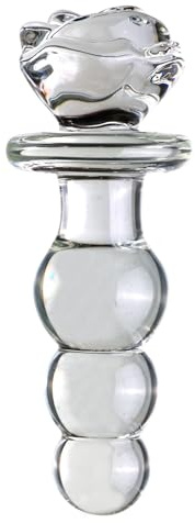 YAXZA 3 Größen Glattes Glas Analkugeln Analplugs Anal Beads Glasdildo Mit Kristall Rose Butt Plug Transparent Analdildo Glasplug G-Punkt Stimulator SM Sexspielzeug for Anfänger Männer Paare
