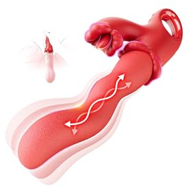 Vibromasseur Sex Toýs Femme Clitoridien Langue, 3 IN 1 Gode vibro-masseur Sex toys avec 10 Modes Vibrations,Réaliste Sextoyse femme clitoridienne Stimulateur Sex toy Silicone Vibro