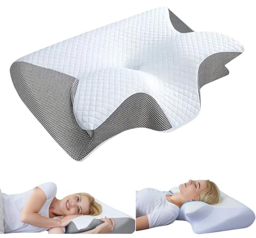 Seladi Airflow Pro Nackentherapiekissen –Spezialisiert für gesunden Schlaf und ideal bei Schnarchen & Schlafapnoe Mit atmungsaktiver Unterstützung des Nackens, abnehmbarem & waschbarem Bezug. (Grau)