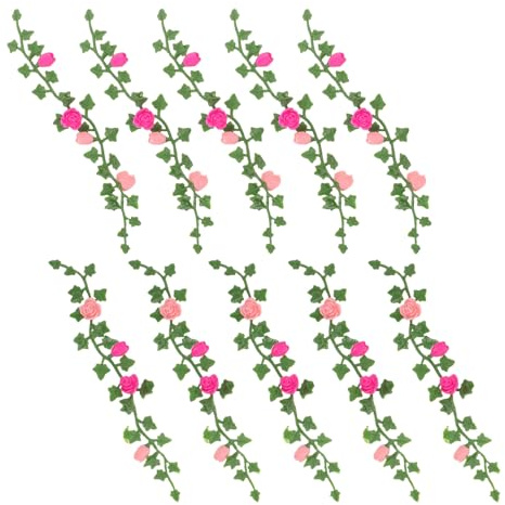FIXOSHEE Lot de 10 Vignes de Fleurs Miniatures et Plantes Artificielles Suspendues pour Maison de Poupée Décor Miniature Réaliste pour Jardin Féerique Diorama et Accessoires Créatifs