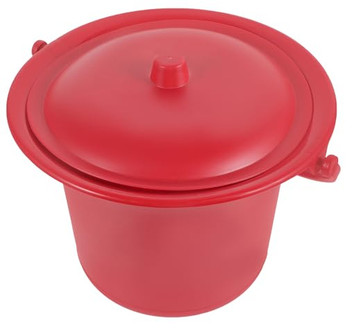 JHKNNK Pot de Chambre Portable Mariage en Polypropylène Rouge Couvercle et Poignée Petite Taille Légère et Compacte Urinoir Pratique pour Personnes Âgées et Fournitures de Mariage