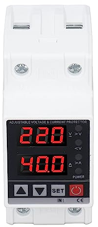 Yosoo Health Gear Dispositivo di Protezione da Tensione PC Protezione da Sovratensione AC 220V Regolabile da 80V a 400V Relè di Monitoraggio Tensione con Ripristino Automatico per Elettrodomestici