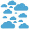 13 Wolken Set - Wolke Wandtattoo Wandaufkleber Sticker Aufkleber Wölkchen Himmel (Lichtblau)