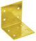 DMX - Winkelverbinder - Winkel Metall - Schwerlastwinkel - Lochwinkel - Bauwinkel - Holzverbinder - Möbelverbinder - Montagewinkel - KS - Gelb, 60x60x60x2,0 (20 Stk./Verp.)