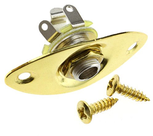 Create idea Jack Douille Sortie Plaque et vis Style Ovale Remplacement pour Strat Stratocaster Guitare électrique Doré