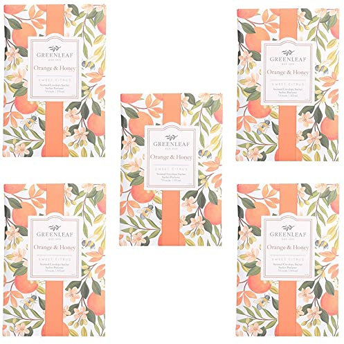 5 x Greenleaf - Peony Bloom - Duftsäckchen für Schränke | Packung mit 5 Beuteln 11,5 x 17 cm | Düfte und Düfte für Zuhause