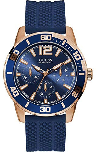 GUESS Montre Homme en Silicone Bleu Etanche