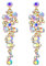 EVER FAITH Damen Ohrringe Kristall Hochzeit Party Bohemian Boho Blumen Kronleuchter lange Ohrhänger Irisierender-Klar AB Gold-Ton