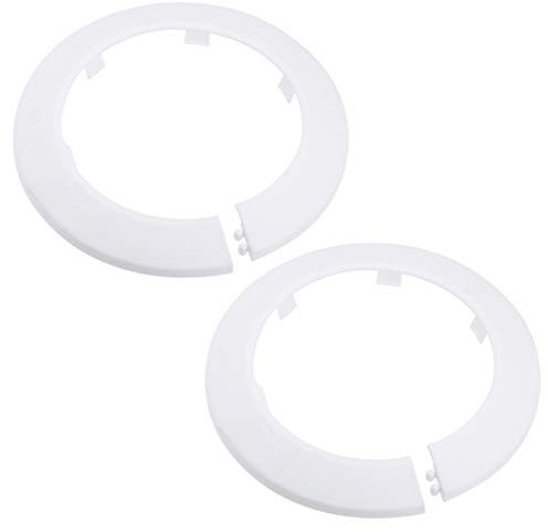 sourcing map 89mm Rohrabdeckung Dekoration PP Heizkörper Rosette Wasserrohr Wandabdeckung Schwarz 2 Stück