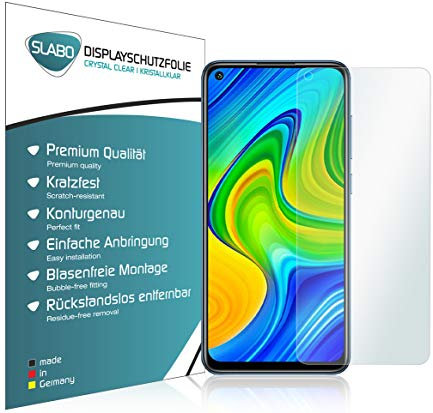 Slabo 4 x Protector de Pantalla para Redmi Note 9 lámina Protectora Ultra Transparente