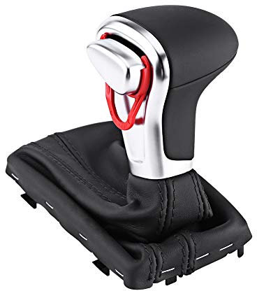 Yctze Schaltknauf Gaitor Boot, Schwarzes Leder Cover für A5 A4L Q5 B8 B8PA B9 2009-2016, A6 4F, Audi A4 B8, Audi A6 C6, Qiilu Neue Gan
