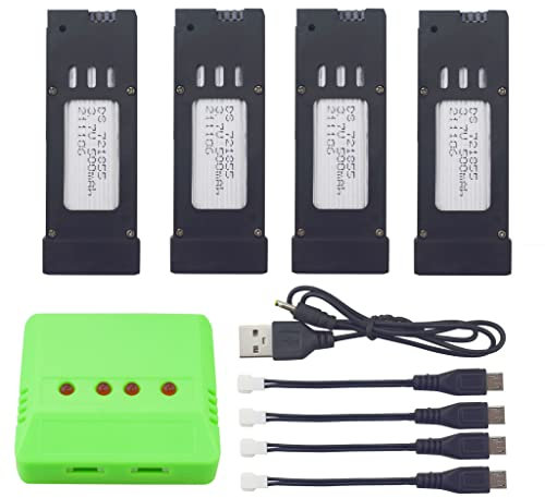 ZYGY 4PCS 3,7V 500 mah batería Lipo y Cargador 4 en 1 para E58 S168 JY019 Piezas de Repuesto de cuadricóptero RC Quadcopter Plegable