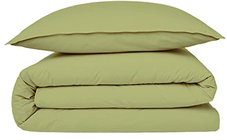Future Home - Housse de Couette Vendue à l'unité 1 pièce avec Finition Rabat/Bouteille en 100% Coton Premium 57 Fils Unie Tilleul 2 Personnes 260x240cm