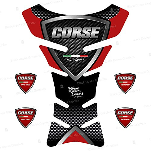 Protezione Serbatoio Adesivo Resinato Compatibile con Moto Ducati CORSE Tank Pad