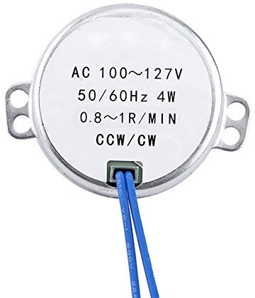 1PCS AC 100-127V 4W Synchronous Electric Motor 50/60Hz CCW/CW Geared Motor, AC Motor Rotary Motor For Cup Turner, Cuptisserie, Tumbler Cup Rotator(0.8-1RPM)