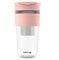 SoleCup. Large Travel Mug Loose Tea Infuser - Detachable Tea Strainer with Spill Proof Lid - 18oz/530ml BPA-Free Reusable Glass Travel Coffee Cup with Silicone Band (Pink)