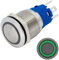 Lumonic Edelstahl Druckschalter gewölbt 19mm Durchmesser I Mit einer Ring LED in Grün Maße: 2,8x0,5mm Pin s 250V 3A I Vandalismussicher nach dem IP65