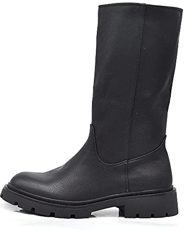 IF FASHION Stivali Stivaletti Anfibi Scarpe Chelsea da Donna Platform Con Suola Track 6610 nero N.38