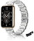 Metall Armband Kompatibel mit Huawei Watch Fit 2 Armband Edelstahl Für Damen Herren Funkelnd Ersatz mit Schnalle Elegant Uhrenarmband Für Huawei Watch Fit 2 (Silber)