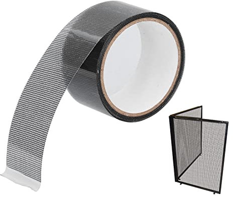 Natudeco Moustiquaire coulissante latérale Ruban adhésif de réparation de porte moustiquaire, kit de réparation de moustiquaire de fenêtre Ruban adhésif pour réparation de moustiquaire