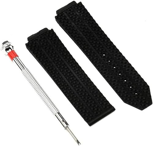 Silikon-Gummi-Armband, schwarzes Armband, Ersatzarmband, Staps, wasserdicht, kompatibel mit Hublot-Schraubendreher