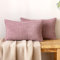 EMEMA Kordsamt Kissenbezug Granulat Dekorative Sofakissen Dekokissen Kissenbezüge Couchkissen Kissenhülle Weich Kissen Bezug Zierkissen für Sofa Couch Wohnzimmer 2er Set 30x50 cm Rosa Lila