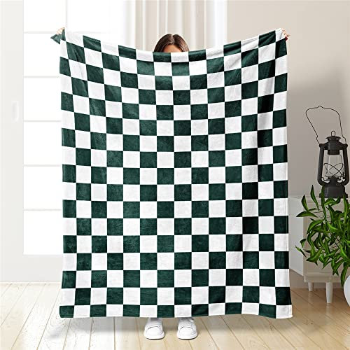 Surwin Flanelldecke Kuscheldecke Mode Lustig Druck Decke Super Weiche Warm Flauschige Mikrofaser Wohndecke, Tagesdecke, Babydecke, Sofadecke, Xmas Geschenk (130x150cm,Grünes Plaid)