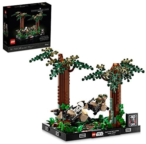 LEGO Star Wars Endor Speeder Chase Diorama 75353 Home Decor Bauset für Erwachsene, klassisches Sammlerstück mit Luke Skywalker und Prinzessin Leia Minifiguren, lustiges Geburtstagsgeschenk für Star