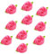 100 Stk Mini Künstliche Blumen Rosen Köpfe,Schleifen Rosen mit Blatt,Rosen Blumenköpfe Blütenköpfe zum Basteln,Blumen-Applikationen,Streudeko für DIY Basteln Garland Scrapbooking Haarschmuck,Rosa
