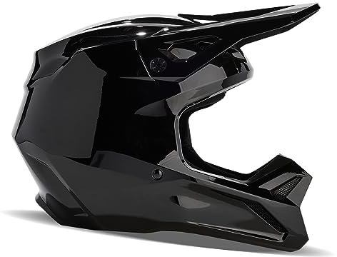 Fox Racing V1 Solid Helmet mit MIPS-Technologie, herausnehmbarem Innenfutter, guter Belüftung, Verstellbarer Passform, Schutz für MX & Offroad, Farbe: Black, Größe: 2X