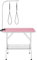 costoffs Foldable Pet Dog Grooming Table with Basket Adjustable Arm Double Tether Salon Table for Small Medium Dogs/Cats 160cm High Pink