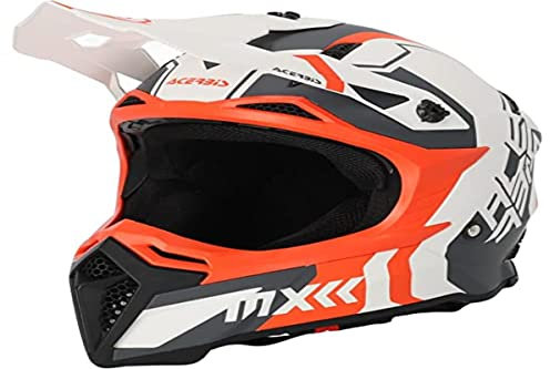 Acerbis Profile 5 Motocross Helm (White/Orange,S (55/56))