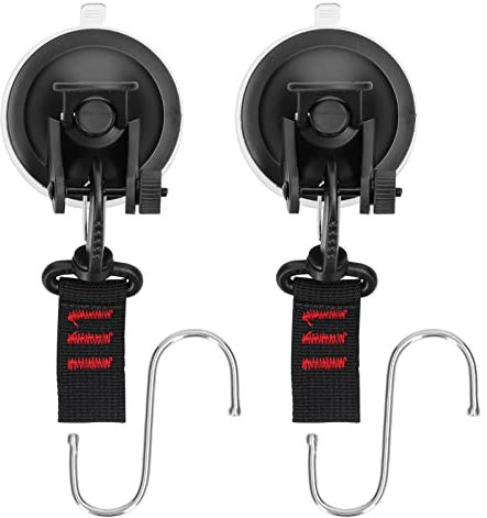 CalmGeek Saugnapf Camping Set, Saugnapfanker, Strapazierfähige Autohalterung Gepäckplanen Zelte Befestigungswerkzeug, Autodachspanner Multifunktions-Saugnapfanker mit Schnalle(2PCS)