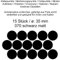 Aufkleber Etiketten Klebepunkte aus Folie 15 Stück schwarz matt rund 35 mm selbstklebend farbig wetterfest Decal Markierungen Organisieren DIY basteln verzieren Modellbau Scrapbooking