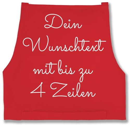 Schürze - Aufdruck selbst gestalten - Wunschtext I Geschenk personalisiert - 85x69 - Rot - kochschürze herren bedrucken kochschuerze maenner personalisierte beschriften backschürze
