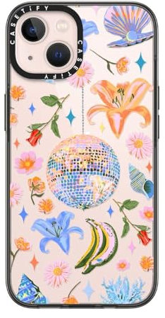 CASETiFY Kompakte iPhone 13 Hülle [2X Militärqualität Fallgetestet / 1,2 m Fallschutz] – Disco Magic – Klares Schwarz, (CTF-24335200-16005118)