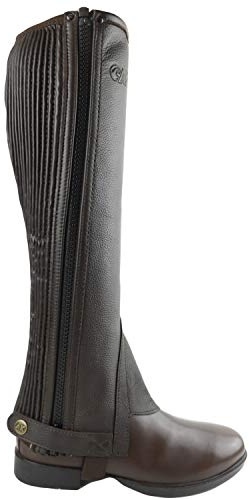 AK Side Zip con Pannello Elasticizzato, Gambali da Equitazione in Pelle Full Grain, Modello AK